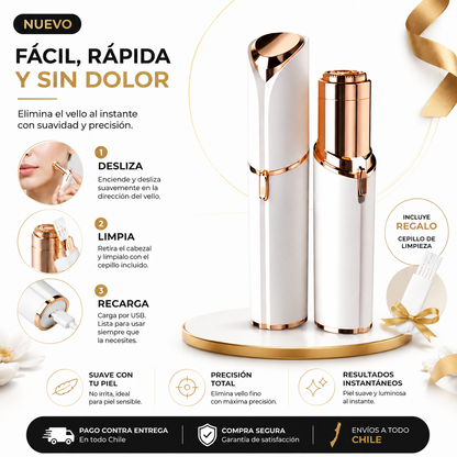 Depiladora Facial Recargable — Rostro, Cejas y Bozo