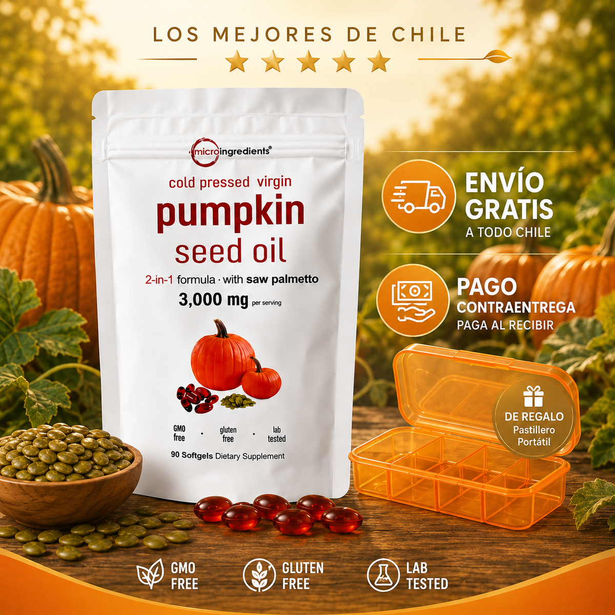 PUMPKIN SEED OIL + ENVIO GRATIS
